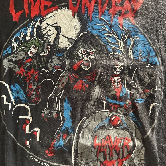Vintage 1985 Slayer Live Undead T-Shirt M Screen Stars OG Fall Tour Dead Ahead - Picture 4 of 10